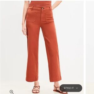Loft wide leg crop pants in twill